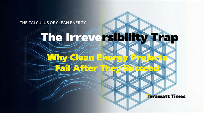 The Irreversibility Trap: Why Clean Energy Ventures Fail After the System Succeeds